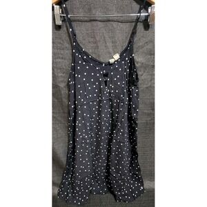 ROXY Black Polka Dot Strappy Dress Adjustable Sundress‎ Surf Beach Keyhole Sz M